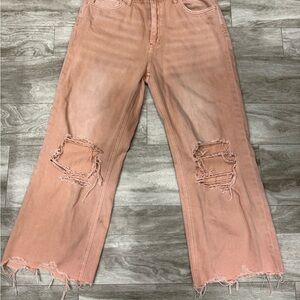 Distressed Pink Women's Jeans